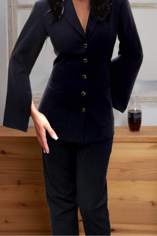 Noir Deluxe Long Blazer and Trousers set - PRE ORDER