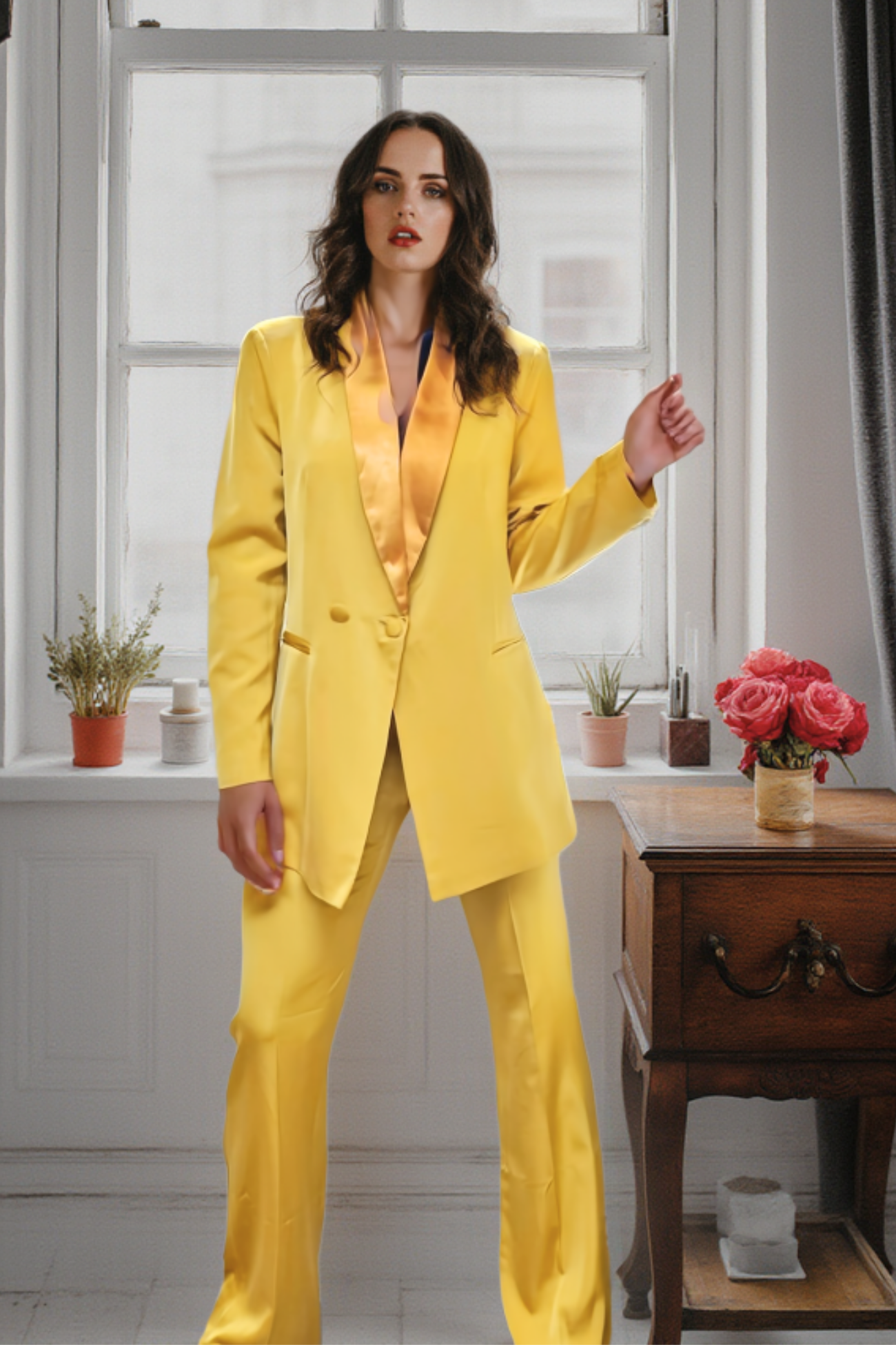 Honey Luxe Long Blazer and Trousers set