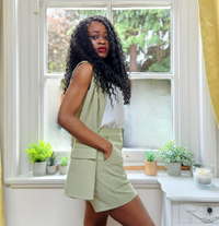 Houndstooth High Waist Tailored Shorts (Avenue Jade Collection)