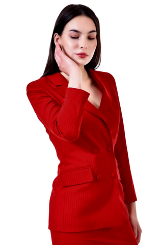 Red Alert Double Breasted Blazer