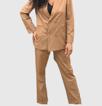 Pinstripe Long Blazer and Trouser Set - PREORDER ONLY
