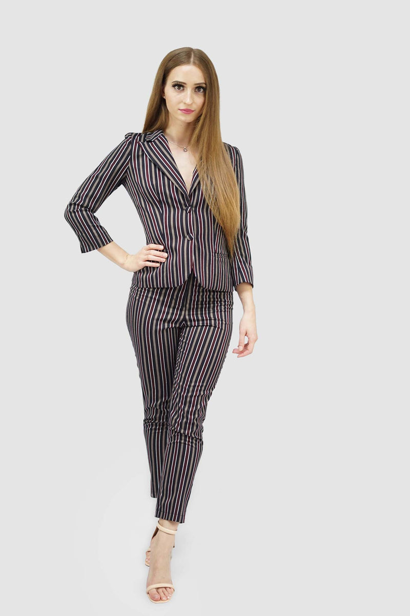 Amazon.com: Striped Suits for Women Asymmetrical Single Breasted Blazer  Women Office Ladies Wide Leg Pants 2 Piece Sets EN8 2 Piece Set XS :  Clothing, Shoes & Jewelry